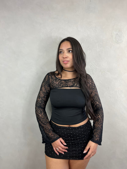 Cropped de renda Louisiana