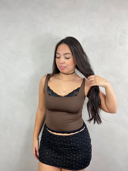 Cropped regata com renda Pompeia