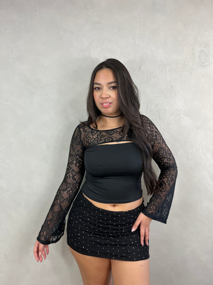 Cropped de renda Louisiana