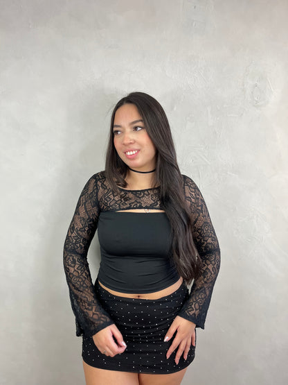 Cropped de renda Louisiana