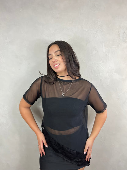 Bata de tule com renda veneza