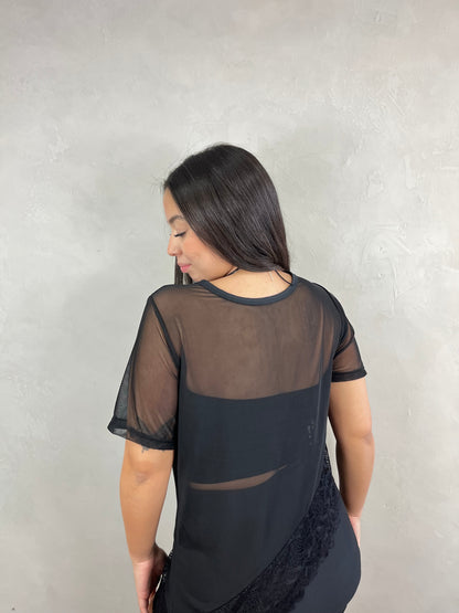 Bata de tule com renda veneza