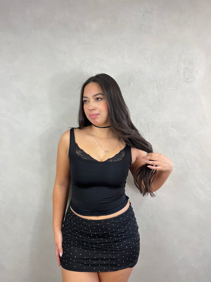Cropped regata com renda Pompeia