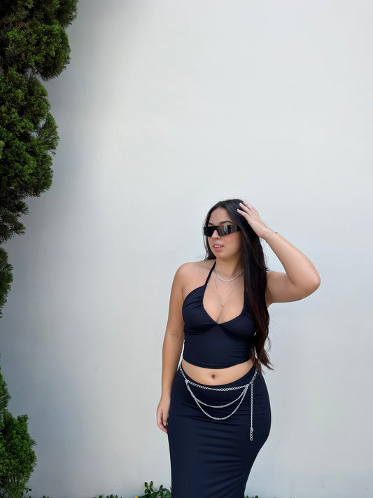 Cropped com decote Marrocos