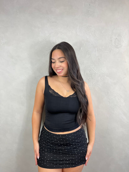 Cropped regata com renda Pompeia